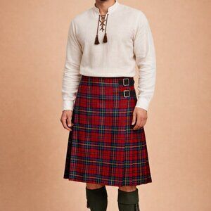 Tartan Kilt MacPherson 8 Yards Scottish Men’s Highland Dress